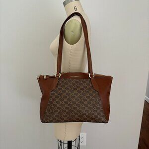 Karl Lagerfeld Paris Brown Monogram Large Paris Suki Tote Purse